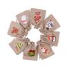 5Pcs Xmas Jute Bags 10x14 15x20cm Christmas Candy Gift Bag Drawstring Pouches Nice Packaging Bags(15x20cm,5PCS_TYPE S) view 3
