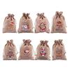 5Pcs Xmas Jute Bags 10x14 15x20cm Christmas Candy Gift Bag Drawstring Pouches Nice Packaging Bags(15x20cm,5PCS_TYPE S) view 4