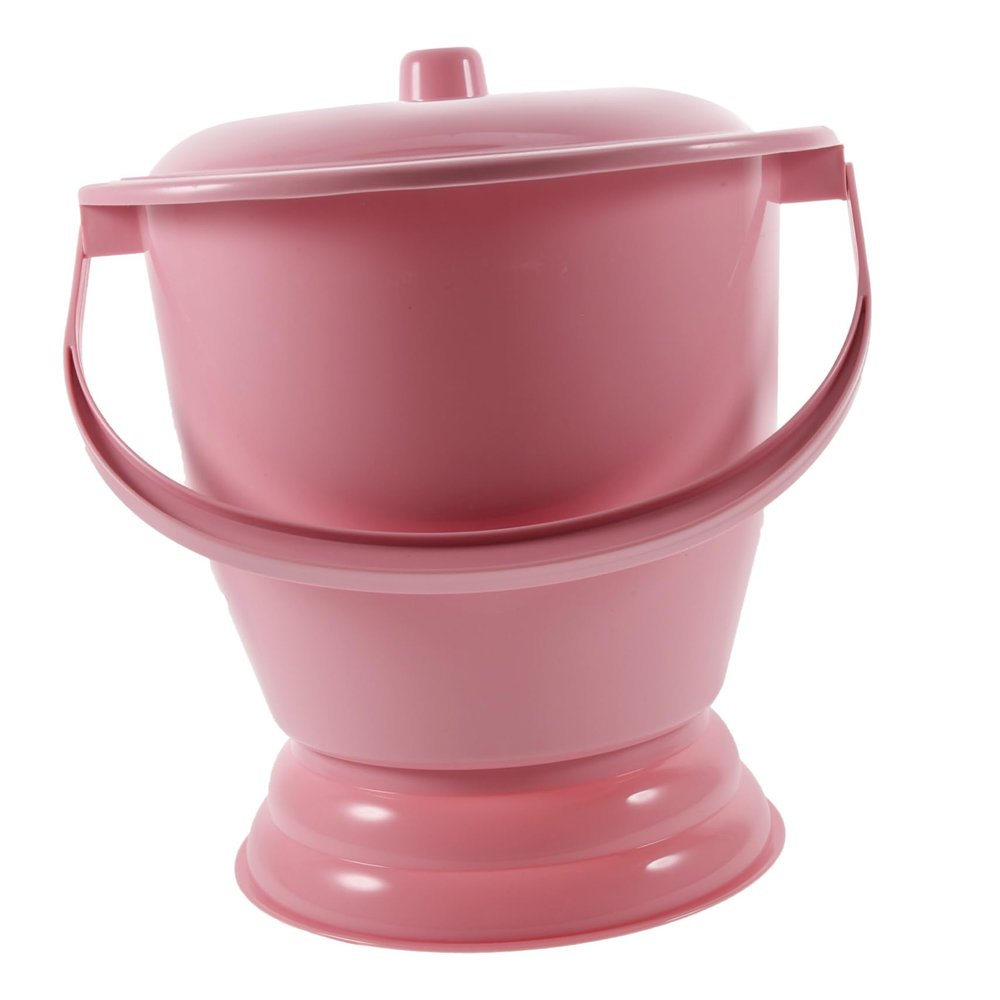 NULYLU Portable Chamber Pot with Lid Handheld Urinal for Elderly Boy Girl Pregnant Women Lightweight and Durable Spittoon for Home Use Easy to Carry Red Design