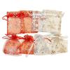 25pcs Printing Organza Gift Snowflake Drawstring Pouches Wedding Christmas Party Candy Packing(Gold,10X15cm) view 4