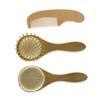 Healeved 3pcs Newborn Hair Comb Set Wooden Brush and Massage Comb for Scalp Care Gentle Wool Bristle Safe for Delicate Skin for Daily Use with Gift Box view 1