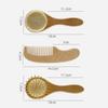 Healeved 3pcs Newborn Hair Comb Set Wooden Brush and Massage Comb for Scalp Care Gentle Wool Bristle Safe for Delicate Skin for Daily Use with Gift Box view 2