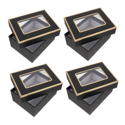 Hoement 4pcs Elegant Boxes Creative Storage Containers for Birthday Parties Jewelry and Festivals and Stylish Packaging