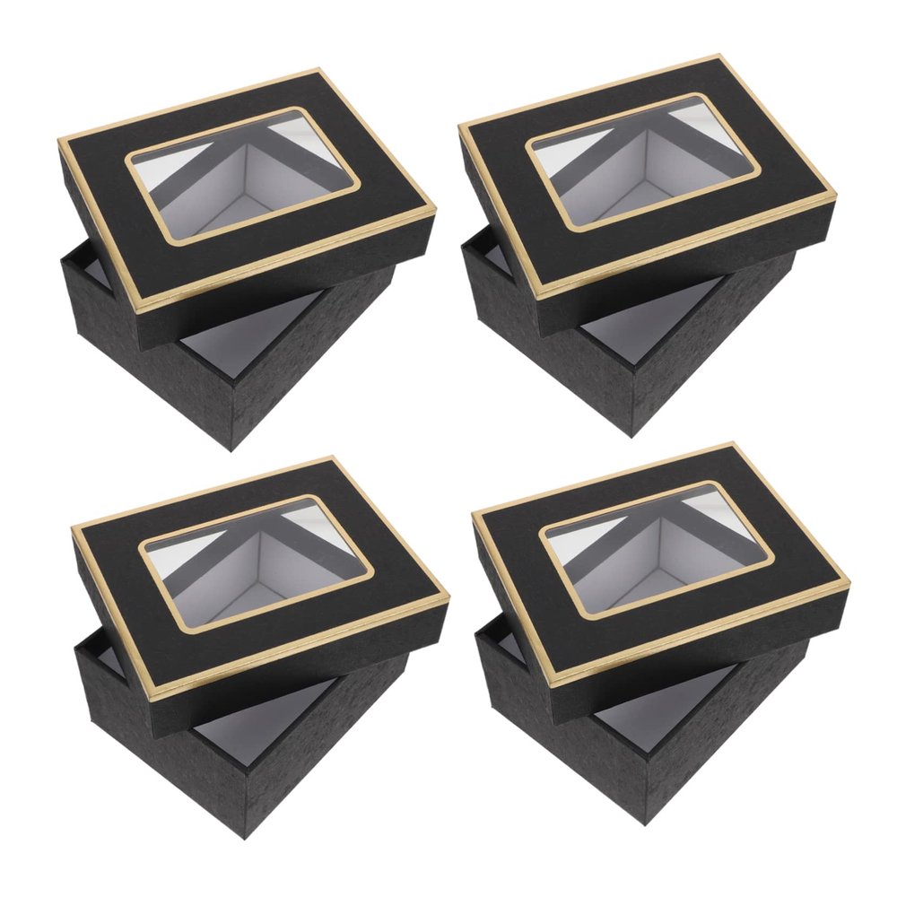 Hoement 4pcs Elegant Boxes Creative Storage Containers for Birthday Parties Jewelry and Festivals and Stylish Packaging