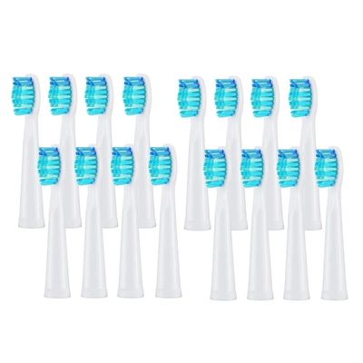 XvuaTeIw 4/8/12/16 Pcs Replacement Brush Heads Compatible with Seago Compatible with Fairywill Electric Toothbrush Head Dupont Bristle Brush Refill Tooth Clean(16 Pcs White)