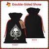 BYOBLU Poker Ace of Spades Holiday Drawstring Gift Bags, Christmas Gift Wrapping Sacks Pouches for Xmas Presents Party Favor (Large Small) view 2