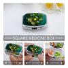 Lemon Mint Heart Shape Pill Box 2 Compartment Square Pill Case with Mirror Metal Pill Organizer Travel Pillbox Mini Medicine Storage Box for Pocket Purse view 4