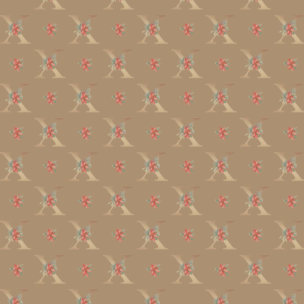 Waterleaf Paper Co. | Monograms - Letter X | 100% Recyclable Kraft Wrapping Paper, Premium Gift Wrap, Sustainable, Minimal-Waste (30" x 10')
