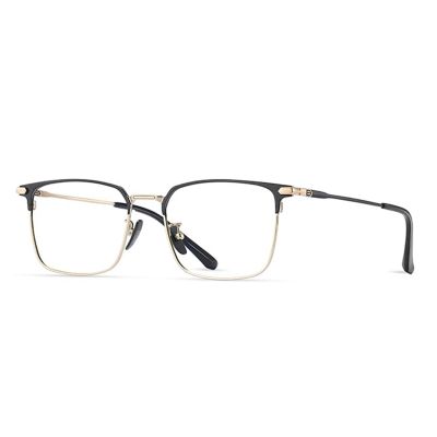 TDWDKE Men's Blue Light Glasses Business Ultra-light Pure Titanium Square Frame Blue Light Blocking Glasses Anti-eye Fatigue Reading Computer Glasses,A
