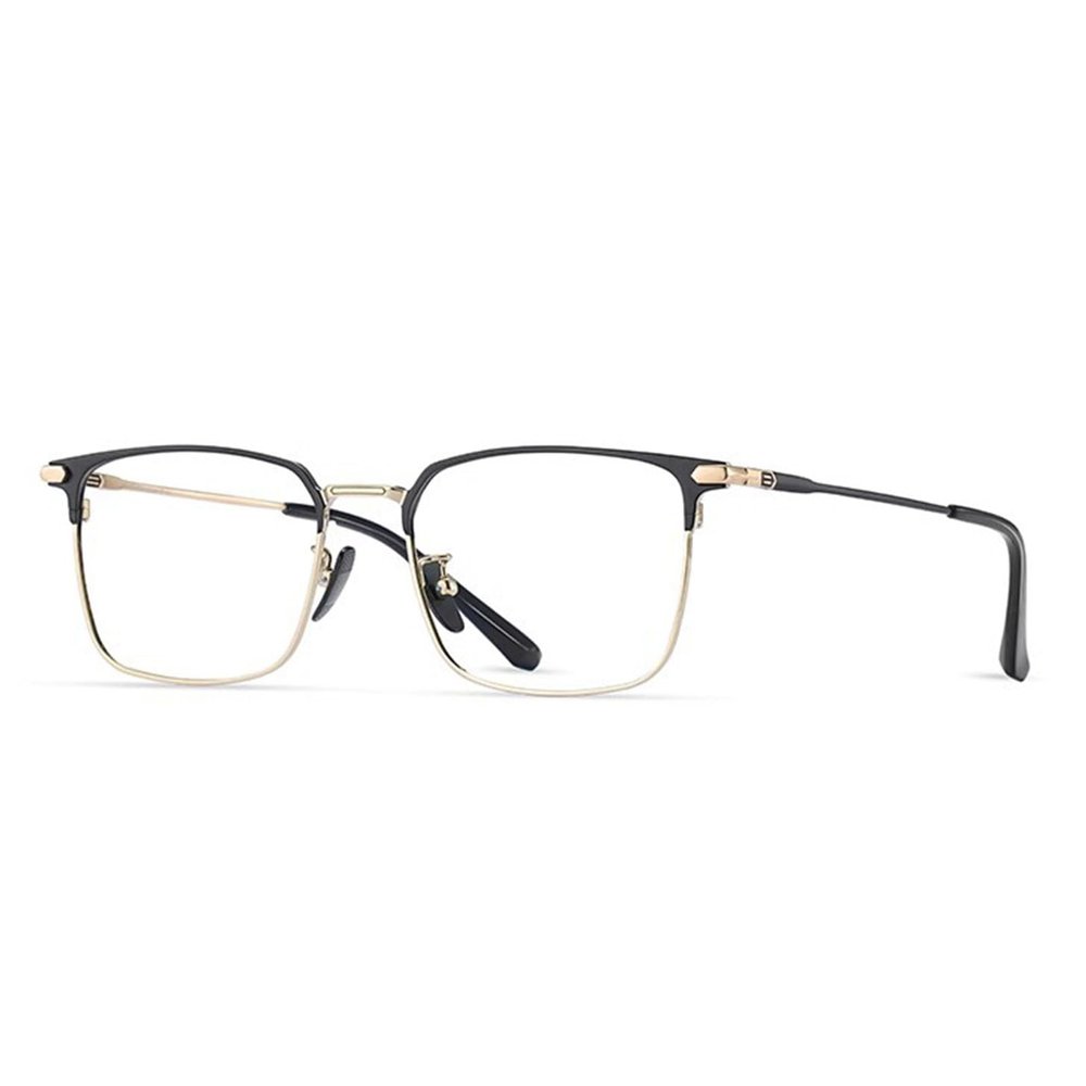 TDWDKE Men's Blue Light Glasses Business Ultra-light Pure Titanium Square Frame Blue Light Blocking Glasses Anti-eye Fatigue Reading Computer Glasses,A