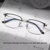 TDWDKE Men's Blue Light Glasses Business Ultra-light Pure Titanium Square Frame Blue Light Blocking Glasses Anti-eye Fatigue Reading Computer Glasses,A view 3