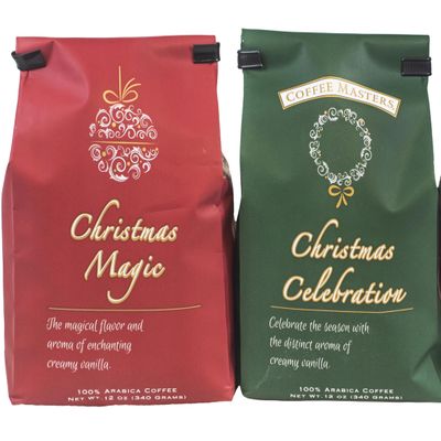 Coffee Masters Christmas Coffee Sampler - Christmas Magic and Christmas Celebration 12 oz Ground Coffee