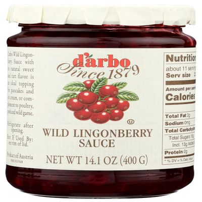 D'arbo Wild Lingonberry Sauce, All Natural, Kosher, 14 Ounces (Pack Of 6)