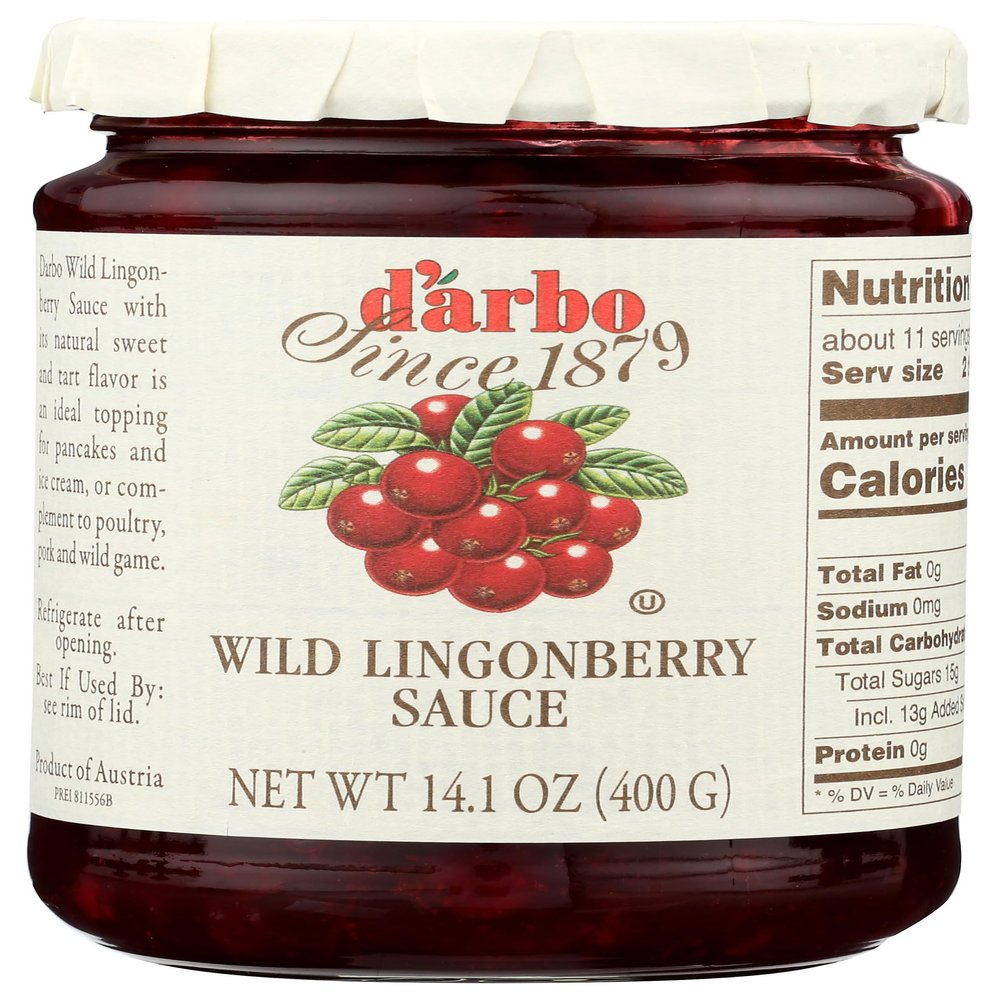 D'arbo Wild Lingonberry Sauce, All Natural, Kosher, 14 Ounces (Pack Of 6)