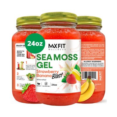 Sea Moss Gel Raw (24 Flavors) 24oz Wildrafted Gold Sea Moss Gel from Saint Lucia | 92 Vitamins and Minerals | Pure Raw+Non-GMO | Vegan Superfood