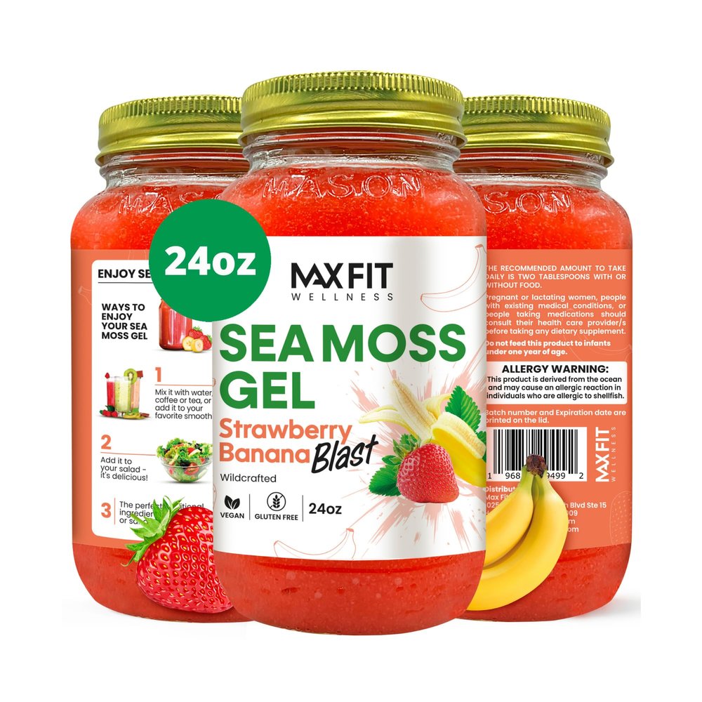 Sea Moss Gel Raw (24 Flavors) 24oz Wildrafted Gold Sea Moss Gel from Saint Lucia | 92 Vitamins and Minerals | Pure Raw+Non-GMO | Vegan Superfood