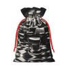 HDSKFNS Barber Shop Monochrome Style Xmas Burlap Bag Christmas Drawstring Bag Holiday New Year Party Home Office Packaging view 2