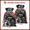 HDSKFNS Barber Shop Monochrome Style Xmas Burlap Bag Christmas Drawstring Bag Holiday New Year Party Home Office Packaging view 3