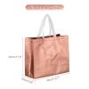 MECCANIXITY 12pcs Reusable Gift Bags, Rose Gold Tote Glossy Grocery Shopping Bag with Handles for Birthday Parties, Wedding, Christmas - 15.7"x11.8"x3.9" view 2