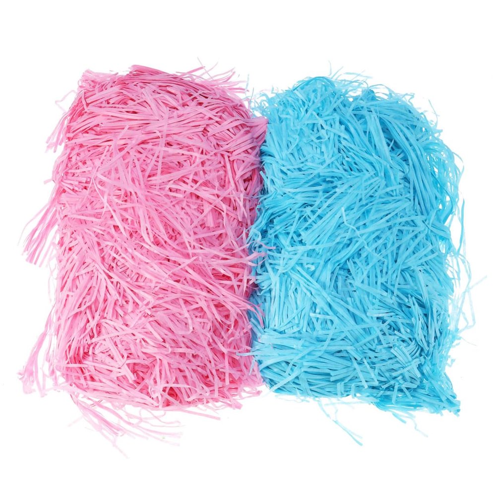 IWOWHERO 2pcs Lafite Grass Paper Shreds Crinkle Cut Box Filler Shred Filler for Candy Box Wrapping