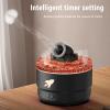 200ml Essential Oil Diffuser, Volcano Humidifier Diffuser Quiet Volcano Cool Mist Humidifier Aromatherapy Diffuser with 7 Colors Light for Bedroom Office (Black) view 4