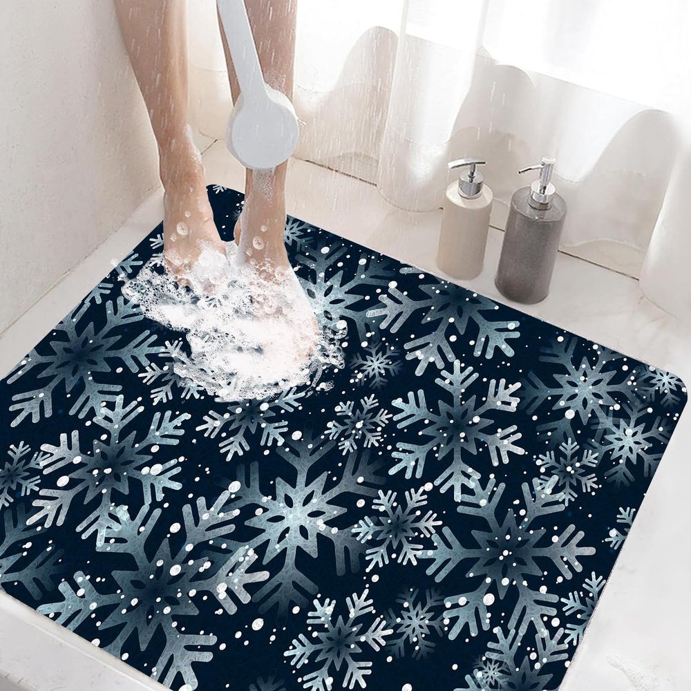 OWUFFY Bathroom Shower Mat Non-Slip Soft PVC Supportive Textured Quick Drain Loofah Foot Massage Multifunctional Floor Mat for Home & Hotel (35x47in/3x4ft)