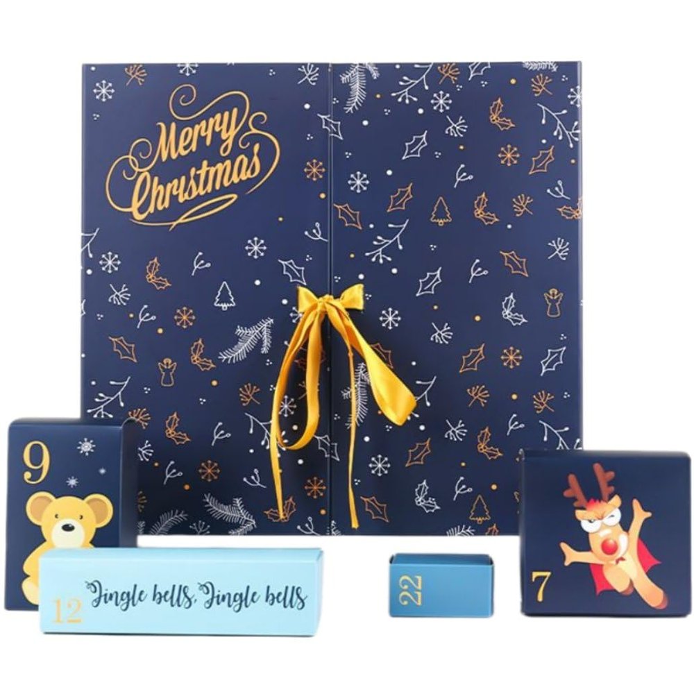 Wiywef 24 Grids Advent Calendar Christmas Birthday Empty Box Refillable Box Gift Children's Countdown Calendar Gift Box Complete Set