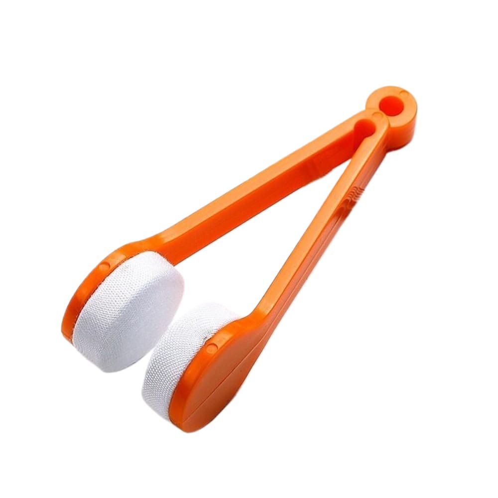 1pcs Portable Multifunctional Glasses Cleaning Rub Eyeglass Sunglasses Spectacles Microfiber Cleaning Brushes Wiping Tools(Orange)