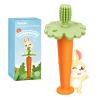 Papablic Baby Toothbrush Teether, 360 Carrot Toothbrush Teething Toy with Suction Base, Children's Day Gift Travel Essentials for Toddler Infants 6-12 Months view 1