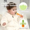 Papablic Baby Toothbrush Teether, 360 Carrot Toothbrush Teething Toy with Suction Base, Children's Day Gift Travel Essentials for Toddler Infants 6-12 Months view 2