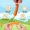 Papablic Baby Toothbrush Teether, 360 Carrot Toothbrush Teething Toy with Suction Base, Children's Day Gift Travel Essentials for Toddler Infants 6-12 Months view 4