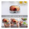 Art Ladybug Tracks Pill Box 2 Compartment Square Pill Case with Mirror Metal Pill Organizer Travel Pillbox Mini Medicine Storage Box for Pocket Purse view 4