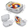 Abstract Elements of Physical Activity Pill Box 2 Compartment Square Pill Case with Mirror Metal Pill Organizer Travel Pillbox Mini Medicine Storage Box for Pocket Purse view 2