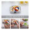 Abstract Elements of Physical Activity Pill Box 2 Compartment Square Pill Case with Mirror Metal Pill Organizer Travel Pillbox Mini Medicine Storage Box for Pocket Purse view 4