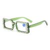 mincl Bling Rhinestone Reading Glasses Fashion Ladies Readers with Blue Light Blocking Diamond Eyeglasses for Women (green, 4.0, x) view 2