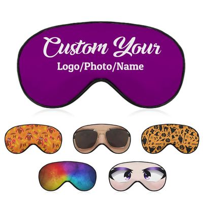 1-200 Pcs Sleep Eye Mask, Custom Eye Cover with Logo Text Photo, Personalized Soft Blindfold for Sleeping, Travel, Work, Naps, Blocks Light, MediumPurple