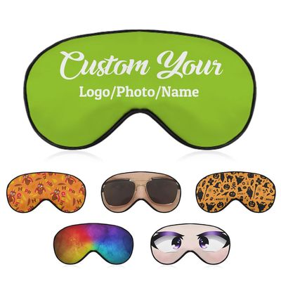 1-200 Pcs Sleep Eye Mask, Custom Eye Cover with Logo Text Photo, Personalized Soft Blindfold for Sleeping, Travel, Work, Naps, Blocks Light, YellowGreen