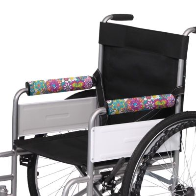 LedBack Chair Arm Rest Pads Office Chair Armrest Cover Colorful Abstract Flower Wheelchair Accessory 2 Piece Wheelchairs Armrest Cushion Pad with Hook and Loop Fasteners
