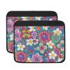 LedBack Chair Arm Rest Pads Office Chair Armrest Cover Colorful Abstract Flower Wheelchair Accessory 2 Piece Wheelchairs Armrest Cushion Pad with Hook and Loop Fasteners view 2