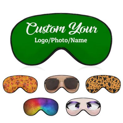 1-200 Pcs Sleep Eye Mask, Custom Eye Cover with Logo Text Photo, Personalized Soft Blindfold for Sleeping, Travel, Work, Naps, Blocks Light, Green