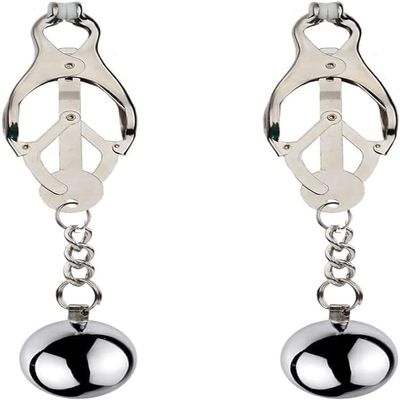 Adjustable Metal Nipple Clamps Necklace Entertainment Chain Clip for Women/Man Non-Piercing Nipplerings Clip On Nipple Rings Decorative Clip for Clothing Accessories Z9