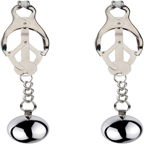 Adjustable Metal Nipple Clamps Necklace Entertainment Chain Clip for Women/Man Non-Piercing Nipplerings Clip On Nipple Rings Decorative Clip for Clothing Accessories Z9