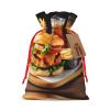 AKDODK Chicken Leg Burger Drink Print Personalized Christmas Gift Bags,Holiday Drawstring Gift Bags For Xmas Presents Party Favor view 1