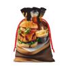 AKDODK Chicken Leg Burger Drink Print Personalized Christmas Gift Bags,Holiday Drawstring Gift Bags For Xmas Presents Party Favor view 2