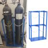 AMUFJJ Oxygen Tank Cylinder Rack Stand Mount Floor, Heavy Duty Gas Cylinder Holder Frame with Safety Chain for Hospital/Laboratory/Garages, Support 200kg/440lbs(2 Bottles Long 23 3/5"(60cm)) view 1