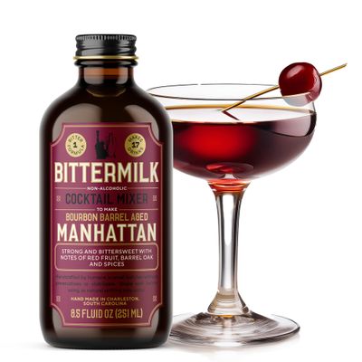 Bittermilk Bourbon Barrel Aged Manhattan Mix - All Natural Handcrafted Cocktail Mixer - Manhattan Cocktail Mix - Just Add Whiskey, Makes 17 Cocktails