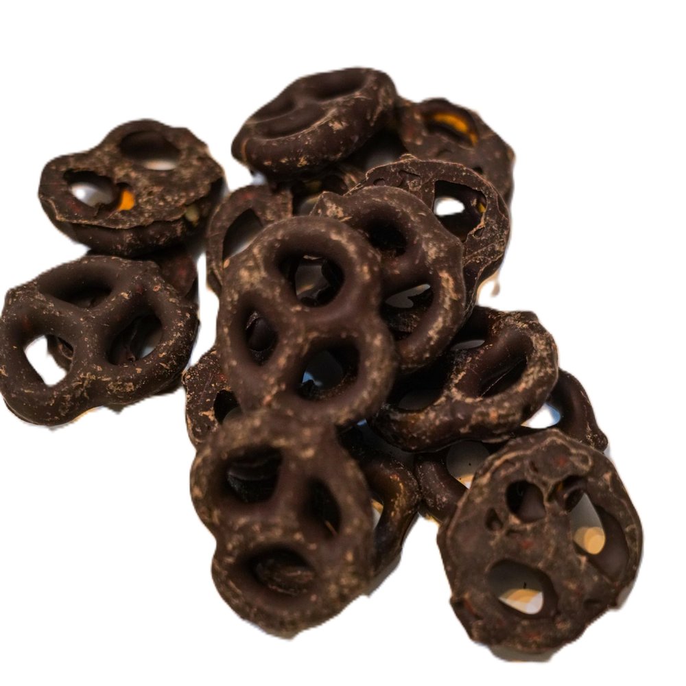 Dark Chocolate Coated Pretzels - 1 lb of Fresh Gourmet Covered Dipped Pretzels in Resealable Bag to Ensure Freshness
