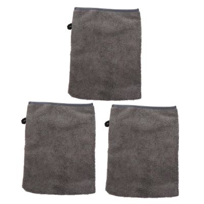 BIUDECO 3pcs Makeup Remover Facial Cleansing Gloves Soft Microfiber Shower Mitts for Gentle Skin Care Washable Reusable for Daily Makeup Removal and Face Washing Grey-black