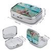 The Shallow Ocean Pill Box 2 Compartment Transparent Bottle Full of Flowers Portable Medicine Pill Case Travel Pill Organizer for Pocket Purse view 2