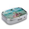 The Shallow Ocean Pill Box 2 Compartment Transparent Bottle Full of Flowers Portable Medicine Pill Case Travel Pill Organizer for Pocket Purse view 3